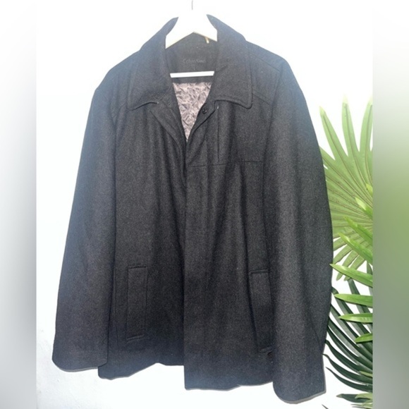 Mens Calvin Klein Wool Blend Coat Large - Picture 1 of 6